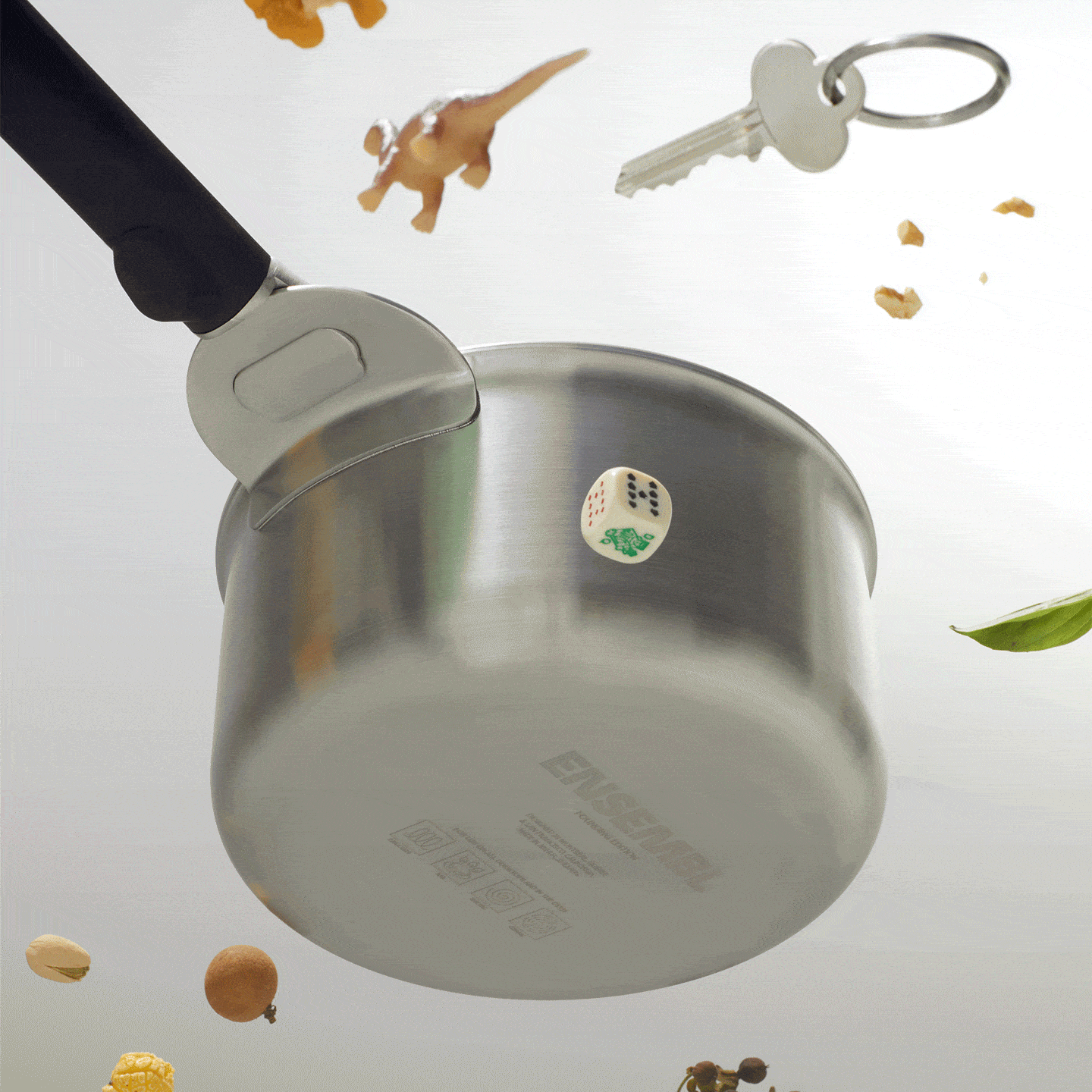 ENSEMBL Stackware Removable Handle on stainless steel cookware