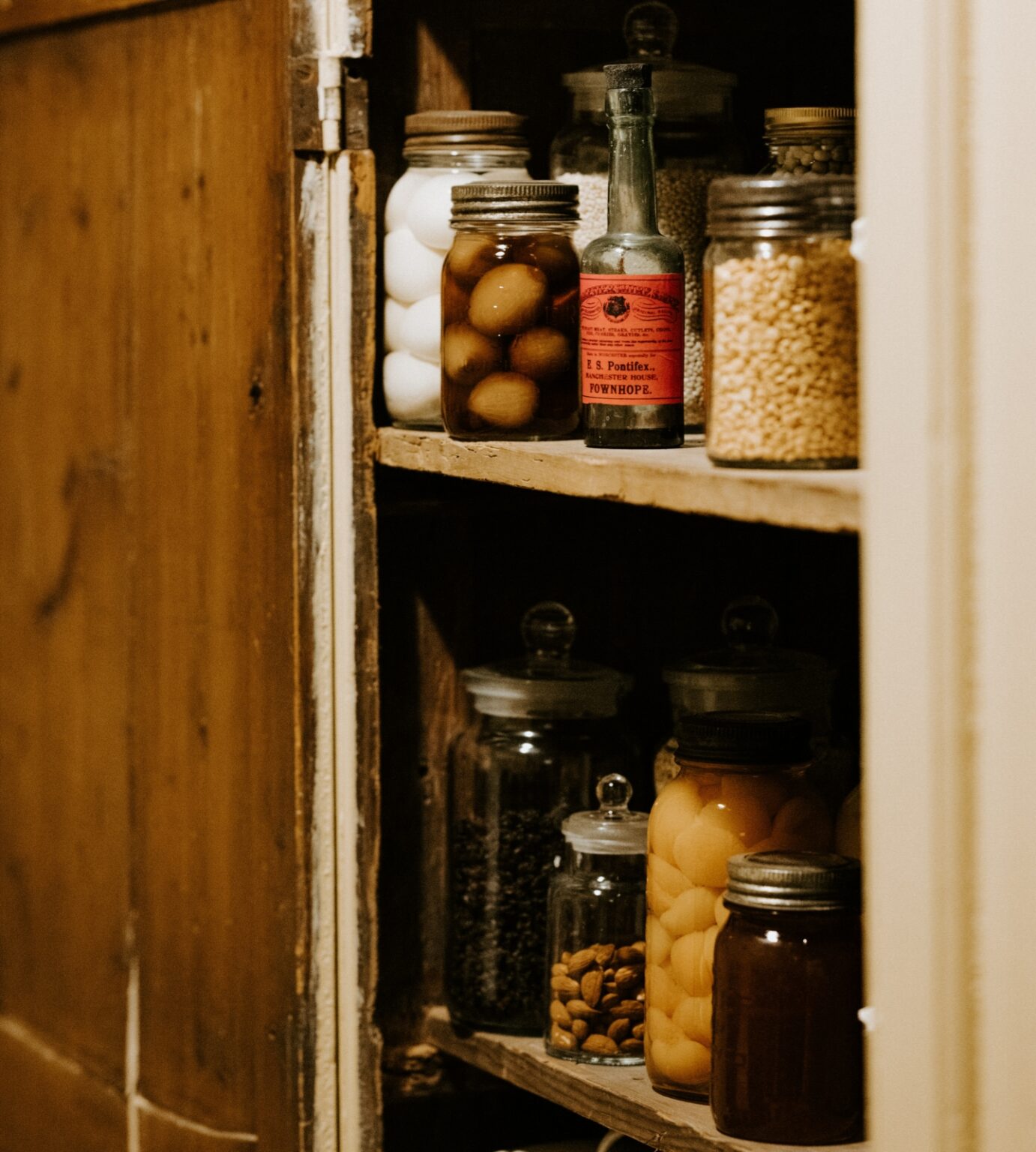 Jars of preserved food in the pantry