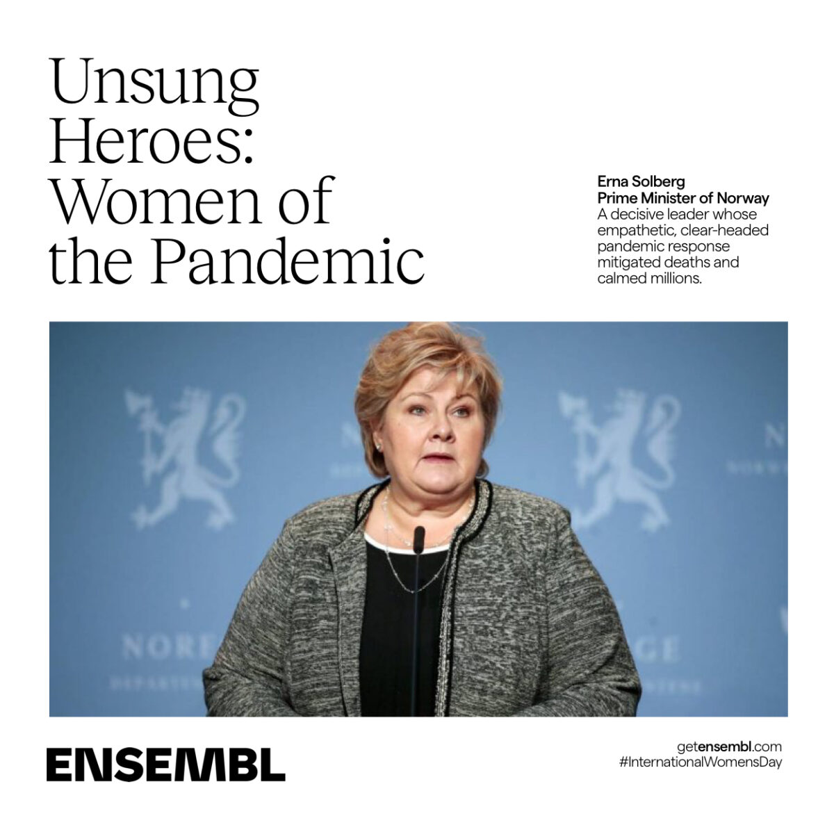 International Women's Day President Erma Solberg of Sweden