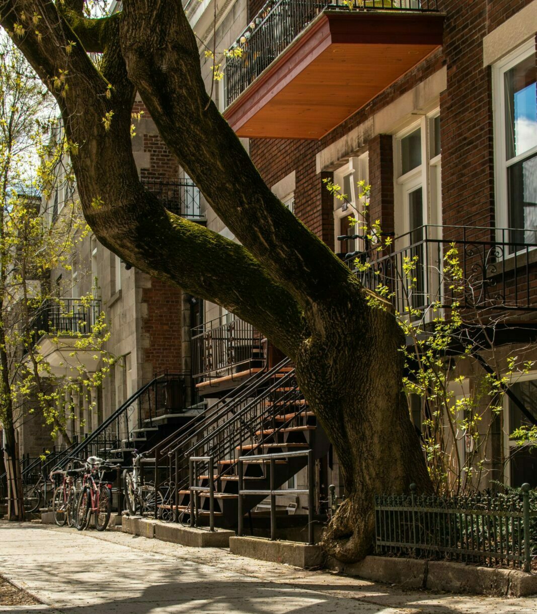 Space-saving outdoor staircase in Montreal